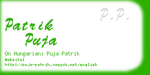 patrik puja business card